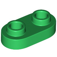 Lego deska (destička) 1x2 zakulacené konce, zelená (6210271)